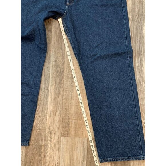 Wrangler Five Star Mens Jeans Blue Denim Relaxed Fit Dark Wash Size 50 X 32 NEW - Picture 10 of 12